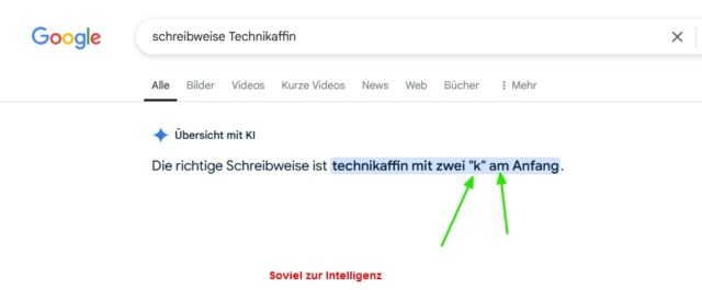 Gemini: Die richtige Schreibweise ist technikaffin mit zwei „k“ am Anfang