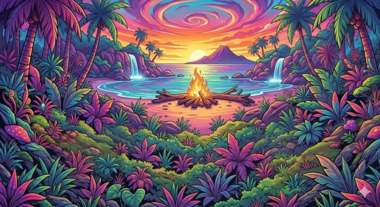 Projekt Team Island Lagerfeuer Island
