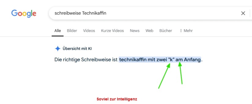 Gemini zu Schreibweise technikaffin