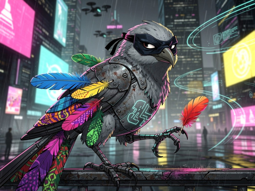 KI, ein Vogel, der sich mit geklauten Federn schmückt