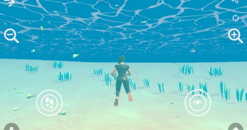 Tropical Island 3 WebGL 3D mobile touch scene with fishes