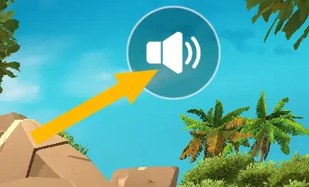 Musik im Spiel Tropical Island ...auf das Volume-Icon klicken