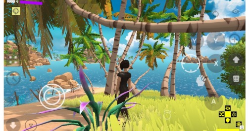 Tropical Island Unity 3D WebGL Szene auf Mobile in Firefox with Controls