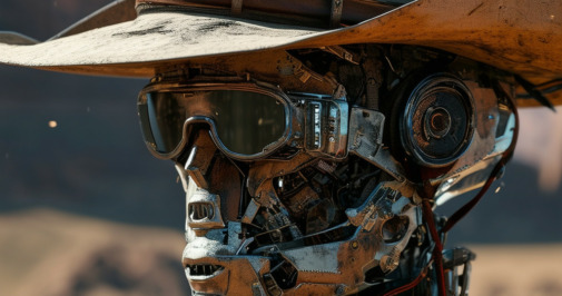 Wild West KI dargestellt ais ein Mix aus Revolverheld und Terminator