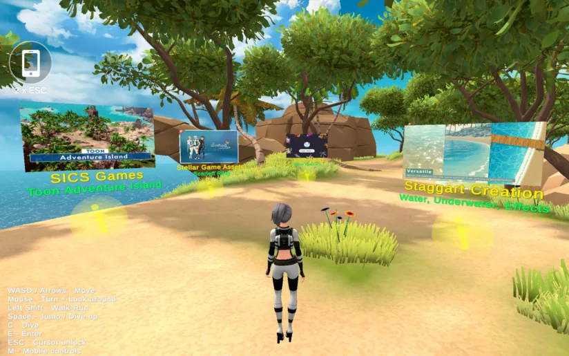 3D Weblinks in Wonderful Island 3D Szene